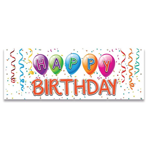 Signmission Happy Birthday1 Banner Concession Stand Food Truck Single Sided B-120-30083 - main
